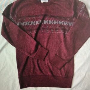 Burgundy Patterned Sweater